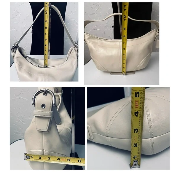 VINTAGE COACH SOHO CREAM/BEIGE HOBO LEATHER SHOULDER SHOULDER BAG  9464 - Picture 12 of 15